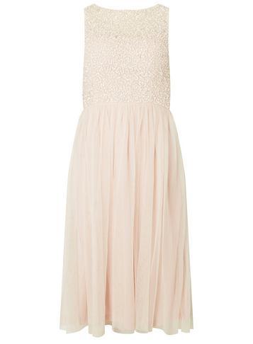 Dorothy Perkins *showcase Cordelia Blush Sequin Bodice Midi Prom Dress
