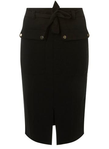 Dorothy Perkins Black Pocket Belt Pencil Skirt