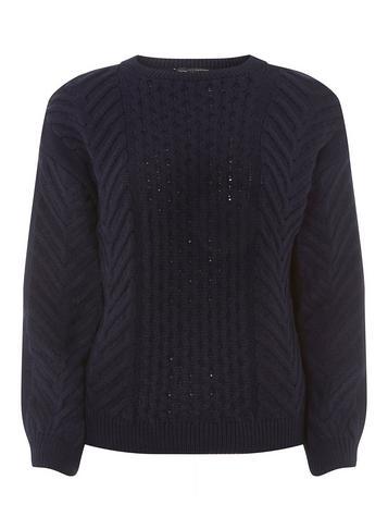 Dorothy Perkins Navy Chunky Cable-knitted Jumper