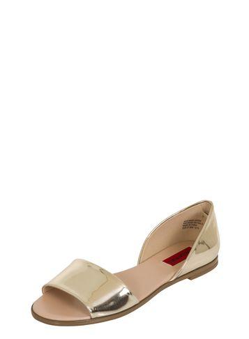 Dorothy Perkins *london Rebel Gold Flat Open Toe Sandals