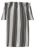 Dorothy Perkins *dp Curve Black Striped Frill Bardot Top