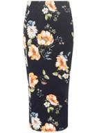 Dorothy Perkins *tall Navy Floral Tube Skirt