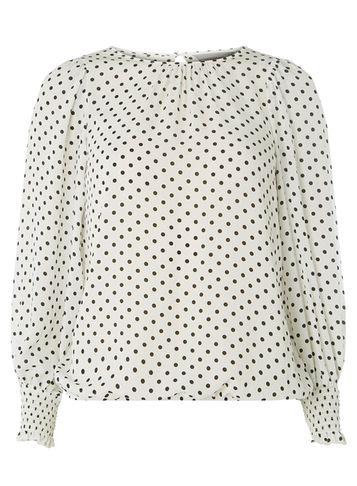Dorothy Perkins Petite Black And White Spot Print Top