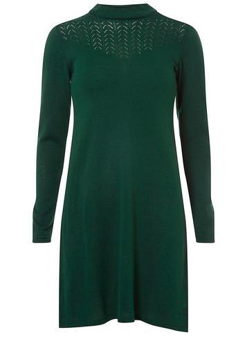 Dorothy Perkins Green Pointelle Knitted Dress