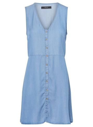 *vero Moda Blue Button Denim Dress
