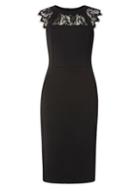 Dorothy Perkins *tall Black Scuba Lace Mix Pencil Dress