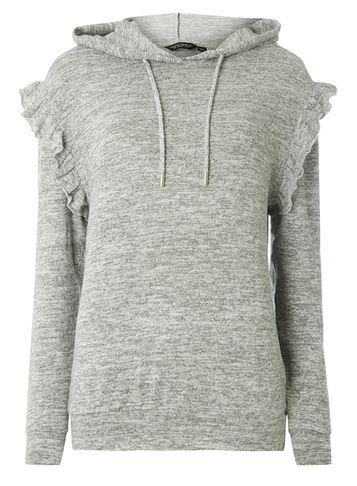 Dorothy Perkins Grey Frill Detail Hoodie