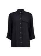 Dorothy Perkins Black Linen Utility Shirt