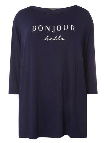 Dorothy Perkins Dp Curve Navy Logo T-shirt