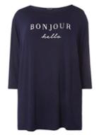 Dorothy Perkins Dp Curve Navy Logo T-shirt