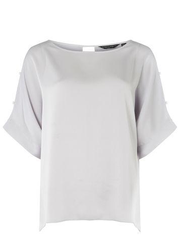 Dorothy Perkins Silver Pearl Trim T-shirt