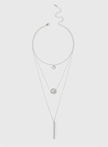 Dorothy Perkins Silver Spinner Choker Necklace