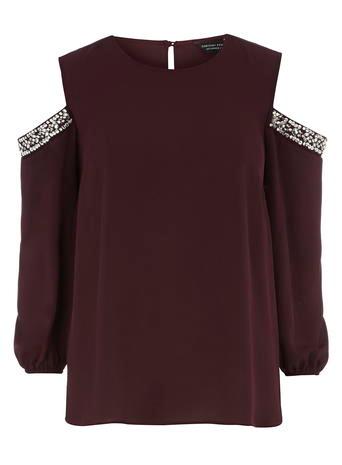 Dorothy Perkins Mulberry Cold Shoulder Top