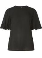 Dorothy Perkins Black Cutwork Sleeve T-shirt