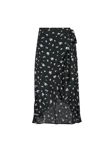 Dorothy Perkins Black Floral Print Midi Wrap Skirt