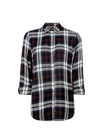 Dorothy Perkins Navy And Pink Check Print Shirt