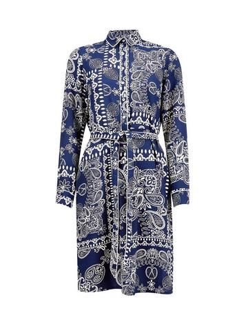 Dorothy Perkins Blue Scarf Print Shirt Dress