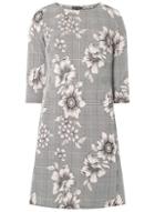 Dorothy Perkins Blush Floral And Checked Shift Dress
