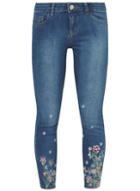 Dorothy Perkins Petite Blue Floral Embroidered 'darcy' Jeans