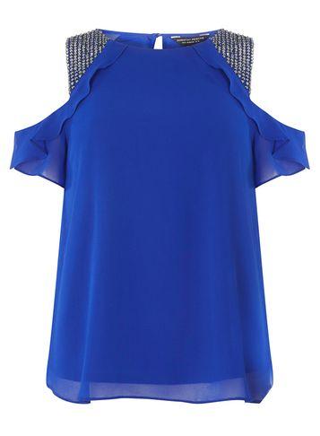 Dorothy Perkins Cobalt Embellished Top