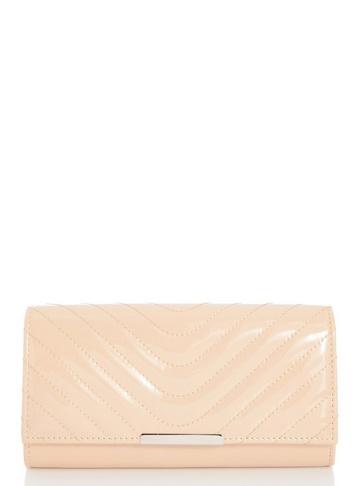 *quiz Nude Patent Quilted Bag
