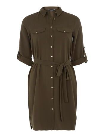 Dorothy Perkins Khaki Collar Shirt Dress