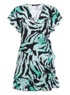 *quiz Multi Colour Zebra Print Wrap Frill Dress
