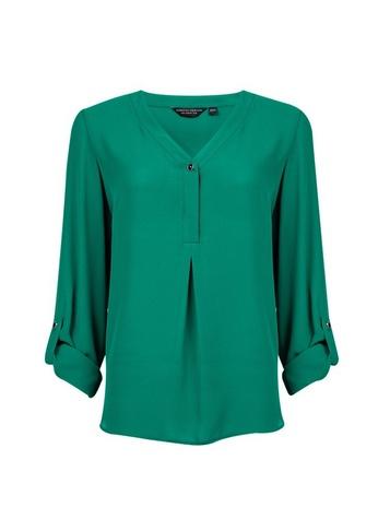 Dorothy Perkins Green Roll Sleeve Blouse
