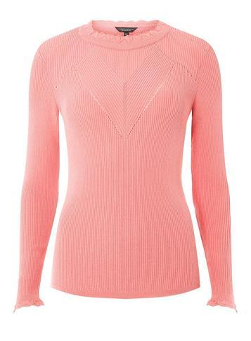 Dorothy Perkins Coral Frill Neck Jumper
