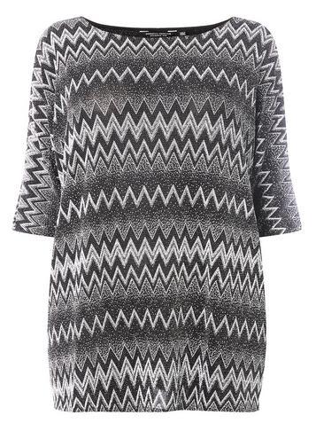 Dorothy Perkins Dp Curve Black Zigzag Shimmer Top