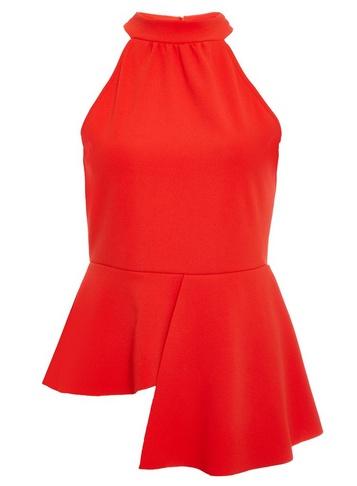 *quiz Orange Halterneck Peplum Top