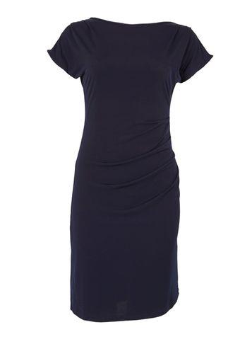 Dorothy Perkins *blue Vanilla Navy Gathered Pleated Shift Dress