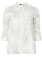 Dorothy Perkins Ecru And Grey Striped Slub Shirt