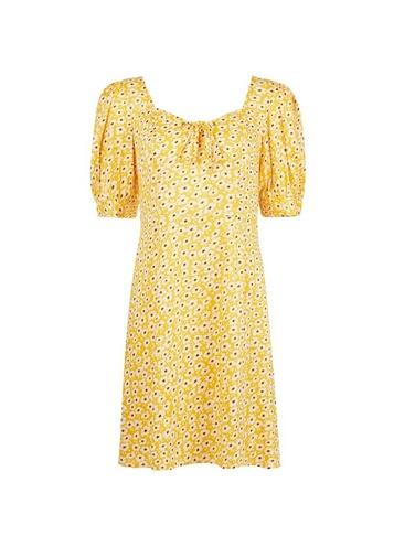 Dorothy Perkins *yellow Ditsy Print Tea Dress