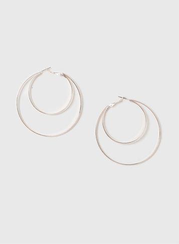 Dorothy Perkins Rose Gold Large Double Hoop Earrings
