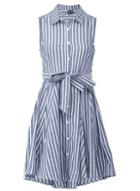 *izabel London Multi Colour Striped Tie Waist Print Skater Dress