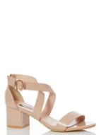 *quiz Nude Patent Strap Heel Sandals