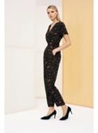 Dorothy Perkins Khaki Animal Print O Ring Belt Jumpsuit
