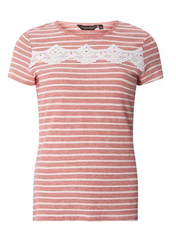 Dorothy Perkins Pink Stripe T-shirt With Trim