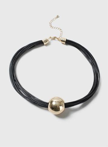 Dorothy Perkins Black Ball Bead Necklace