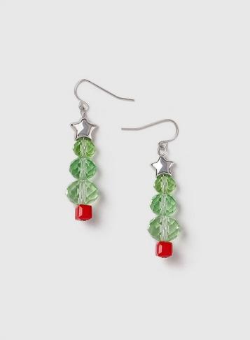 Dorothy Perkins Green Christmas Tree Earrings