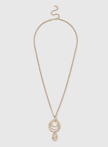 Dorothy Perkins Gold Organic Ring Pendant Necklace