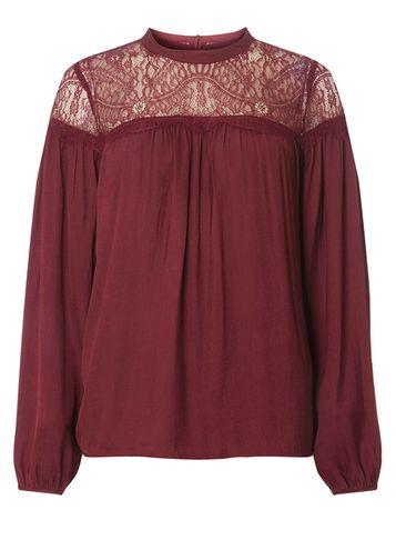 Dorothy Perkins *vila Fig Lace Yolk Blouse