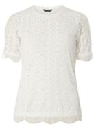 Dorothy Perkins Ivory Geometric Lace Front Top