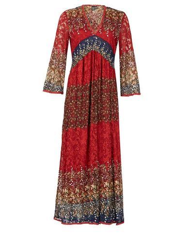 Dorothy Perkins *izabel London Red Ditsy Floral Print Maxi Dress