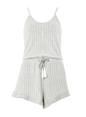 Dorothy Perkins Grey Ribbed Playsuit