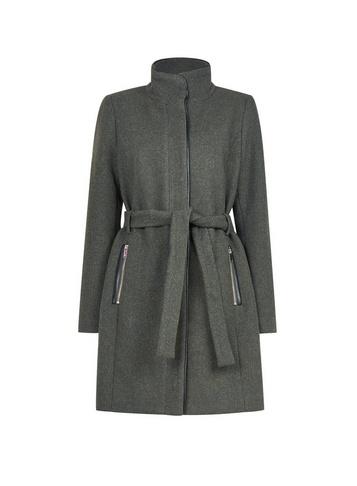 *only Dark Green Wool Button Coat