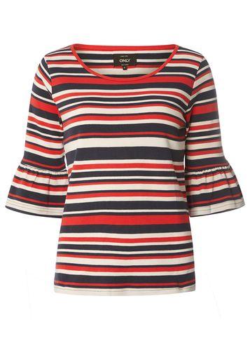 Dorothy Perkins *only 3/4 Sleeve Stripe Jumper