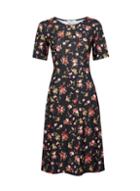Dorothy Perkins *tall Black Floral Print Dress