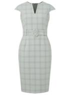 Dorothy Perkins Grey Checked Belted Pencil Dress